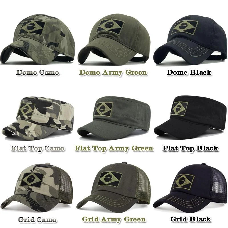 Men's Embroidered Baseball Cap Print Brazilian Flag/Casual Sports Tactical Hat Camouflage Hat Hiking Hat Fishing Hat
