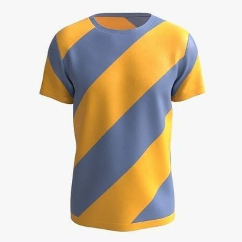Simple Fashion Striped T Shirts For Men Summer Casual Daily Wear 3D Printed Kids T-shirts Loose Streetwear Crewneck Tees Tops