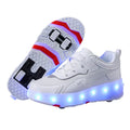 Kids Roller Skate Shoes Fashion Outdoor Skating Sneakers Boys Girls 4 Wheels Skates Footwear Toys Birthday Gift With Led Light