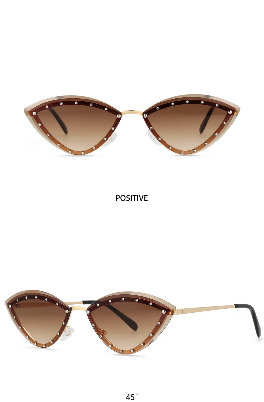 55554 Luxury Rimless Sunglasses Women Diamond  Triangular Sun Glasses Brand Designer Shades Uv400 Fashion Eyewear