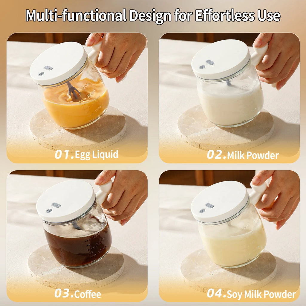 OANKR Automatic Stirring Coffee Cup Rechargeable Electric Stirring Mugs 400ml Mixing Glass Egg Cup Barista Coffee Accessories