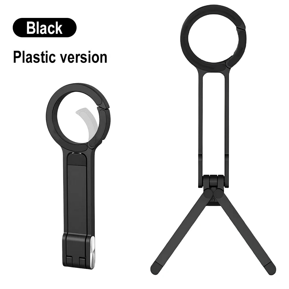 Alloy Phone Tripod Carabiner-Mounted For iPhone Portable Dual-sided Magnetic Tripod Desk Mount Phone Handle Holder