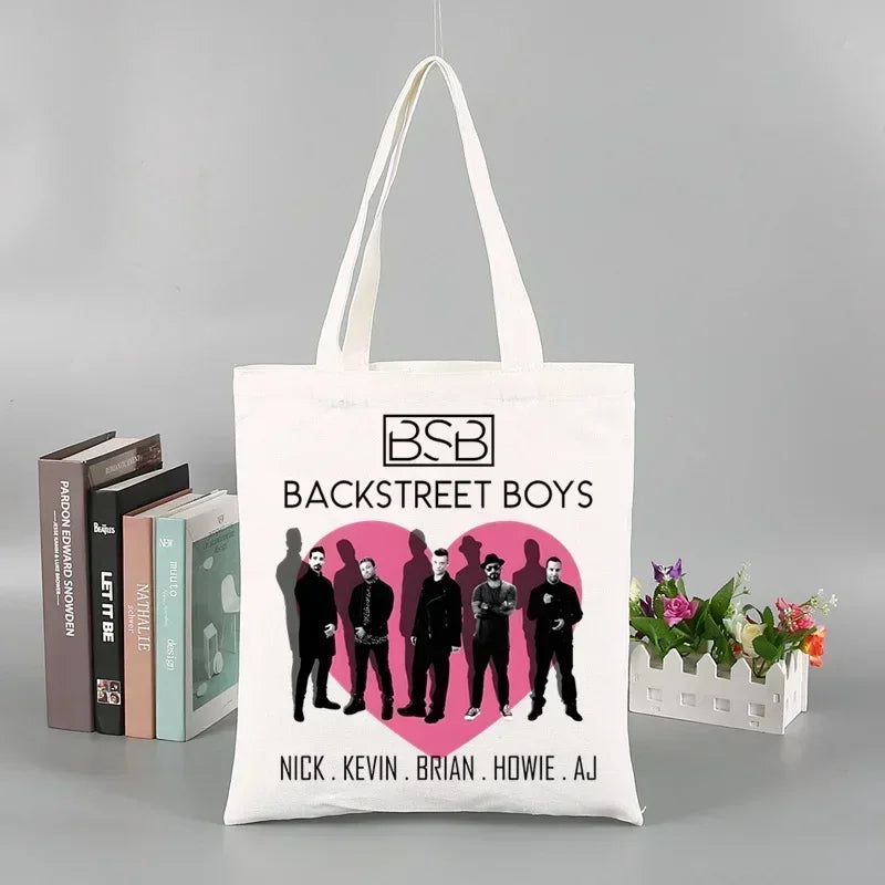 Backstreet Boys World BSB Music Band Ulzzang Shopping Bag Grocery Handbag Bolsas De Tela Tote Bolsa Shopping Bag Tote Fabric