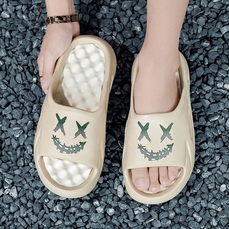 Summer Men's Massage Slippers Indoor Outdoor Sandals Beach Comfortable Soft Slides Clogs Casual Shoes Men Home Slippers