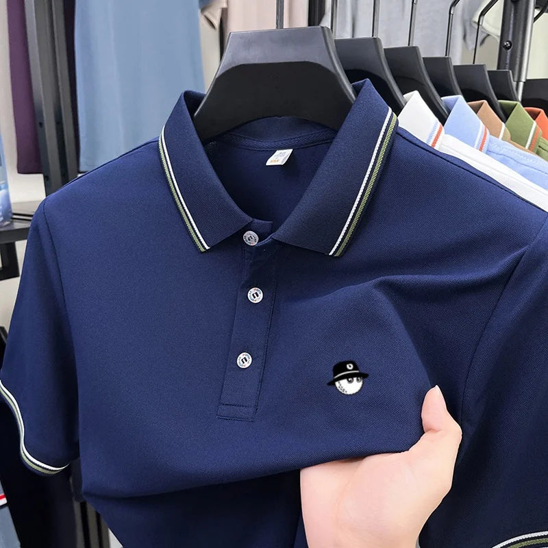 luxurious printed men's polo shirt