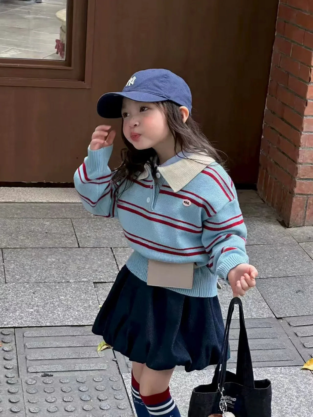 Children Clothes 2025 Spring and Autumn New Girl's Clothes Fashion Striped Girl's Knitted Sweater or Bud Skirt