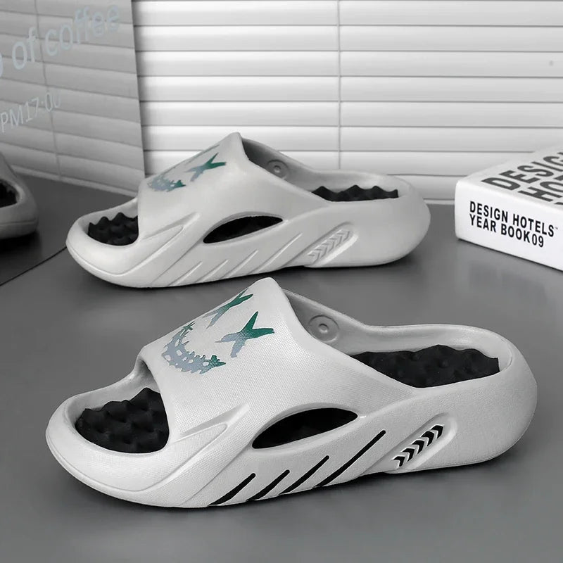 Summer Men's Massage Slippers Indoor Outdoor Sandals Beach Comfortable Soft Slides Clogs Casual Shoes Men Home Slippers