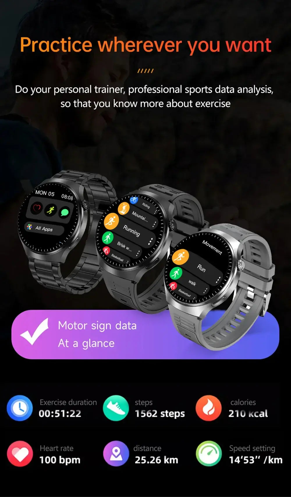 G.L Wear 2025 New Men's Smart Watch HD Display Health Tracking Bluetooth Calling Voice Assistant Sports Smartwatch