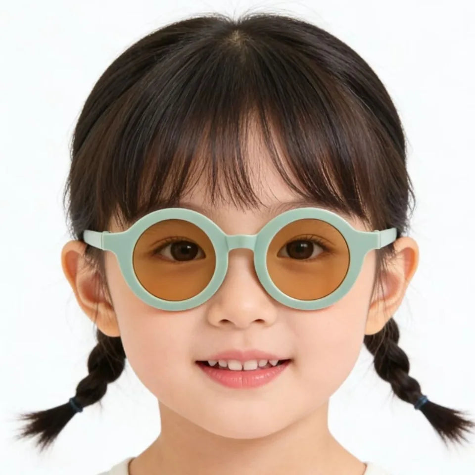 Kids Sunglasses Inset Style Round Frame Boys Girls Baby Sunglasses Children's Sun Shading Sun Protection UV400 Gafas De Sol