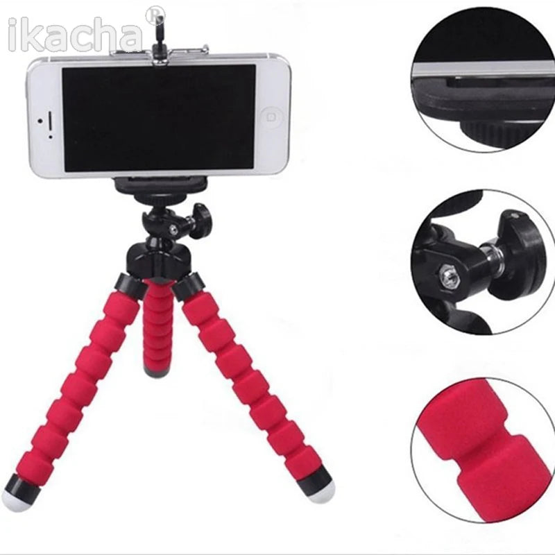 Tripod for Phone Flexible Sponge Octopus Mini Tripod for IPhone Mini Camera Tripod Phone Holder Clip Stand