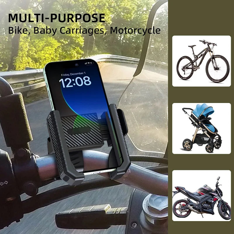 Untoom Universal Bike Phone Holder Handlebar Stand Motorcycle Bicycle Phone Mount for iPhone 15 14 Pro Max Xiaomi GPS Brackets
