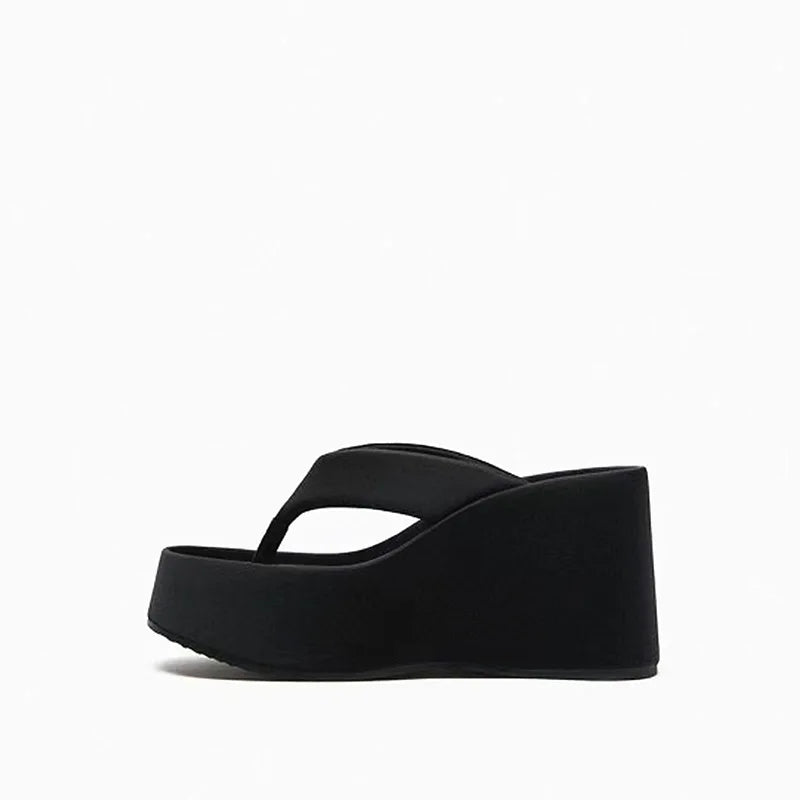 Summer Platform Women Slippers Female Outdoor Clip Toe Slip on Shoes Ladies Wedges Party Slides High Heels Sandalias Mujer