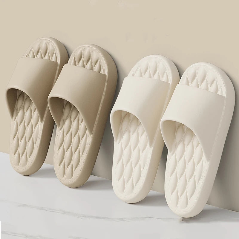 Men Trend Summer Slippers Soft Non-slip Soft Sole Cloud Sandals for Home Beach Indoor Outdoor Women Comfort Leisure Couple Shoes