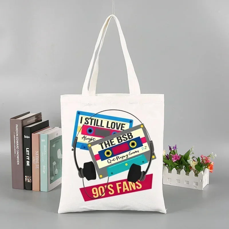 Backstreet Boys World BSB Music Band Ulzzang Shopping Bag Grocery Handbag Bolsas De Tela Tote Bolsa Shopping Bag Tote Fabric