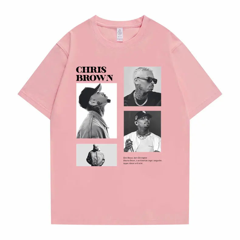 Pop Singer Chris Brown Graphic Print T Shirt Men Women