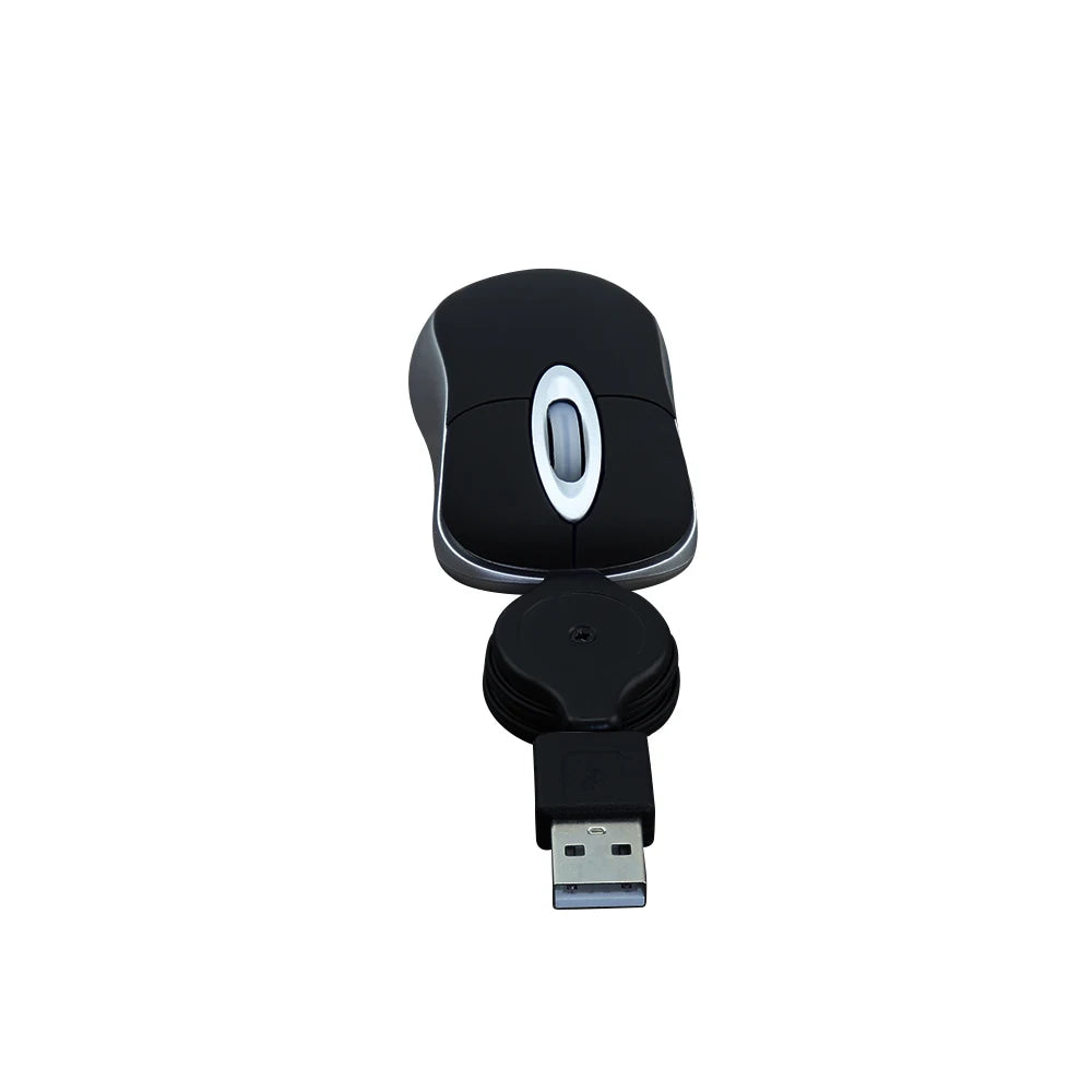 Portable Optical Mini Mouse Retractable USB Cable Ergonomic Office Mause Computer peripheral accessories For PC Laptop