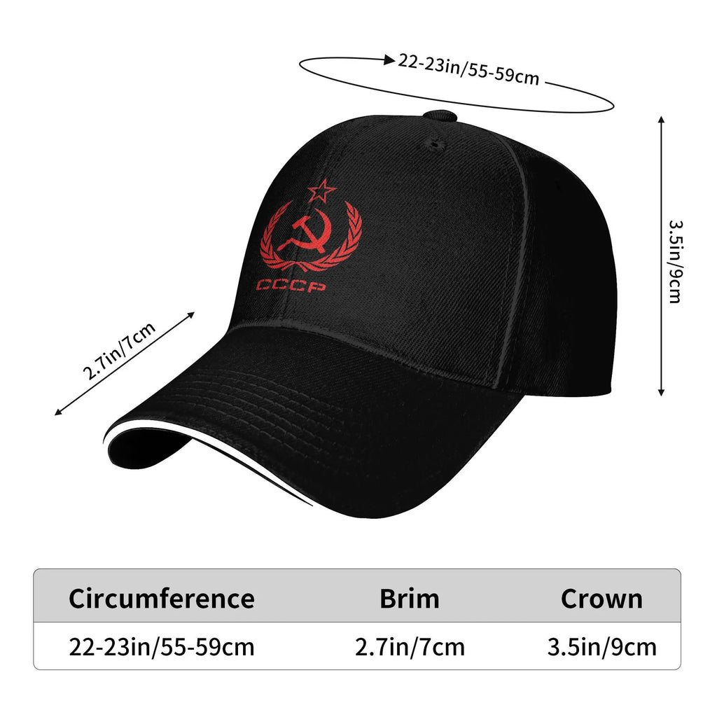 Russian USSR Soviet Union Hammer and Sickle CCCP Communist Baseball Cap Men Trucker Hat Summer Sunscreen Snapback Cap