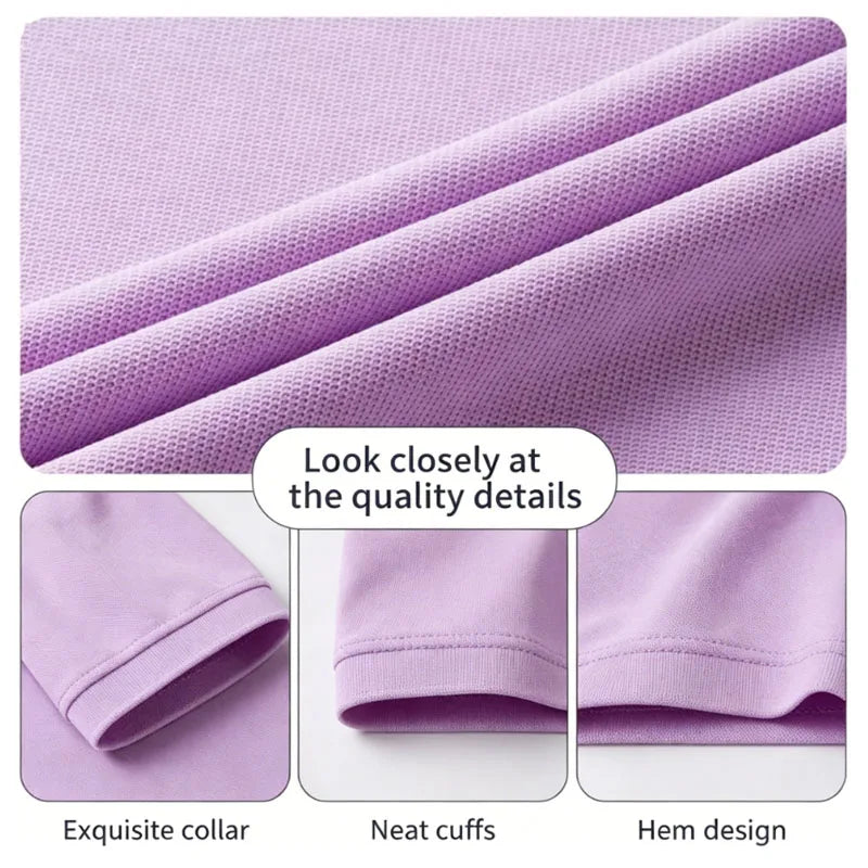 Men's Classic Letter Print Polo Shirt Breathable Lapel Short Sleeve Solid Color Business Casual Golf Workwear Top Daily T-Shirt