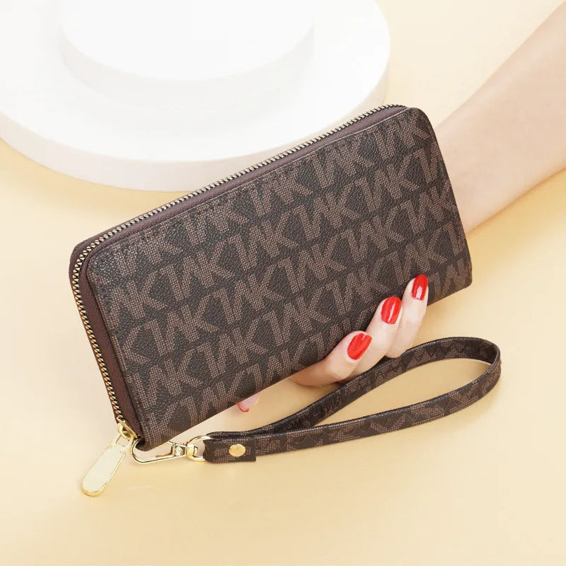 Long Wallets for Women & Men, Korean Style 2025 New Wholesale Zipper Clutches, Printed Multi-Card Slots Large Capacity Wristlet