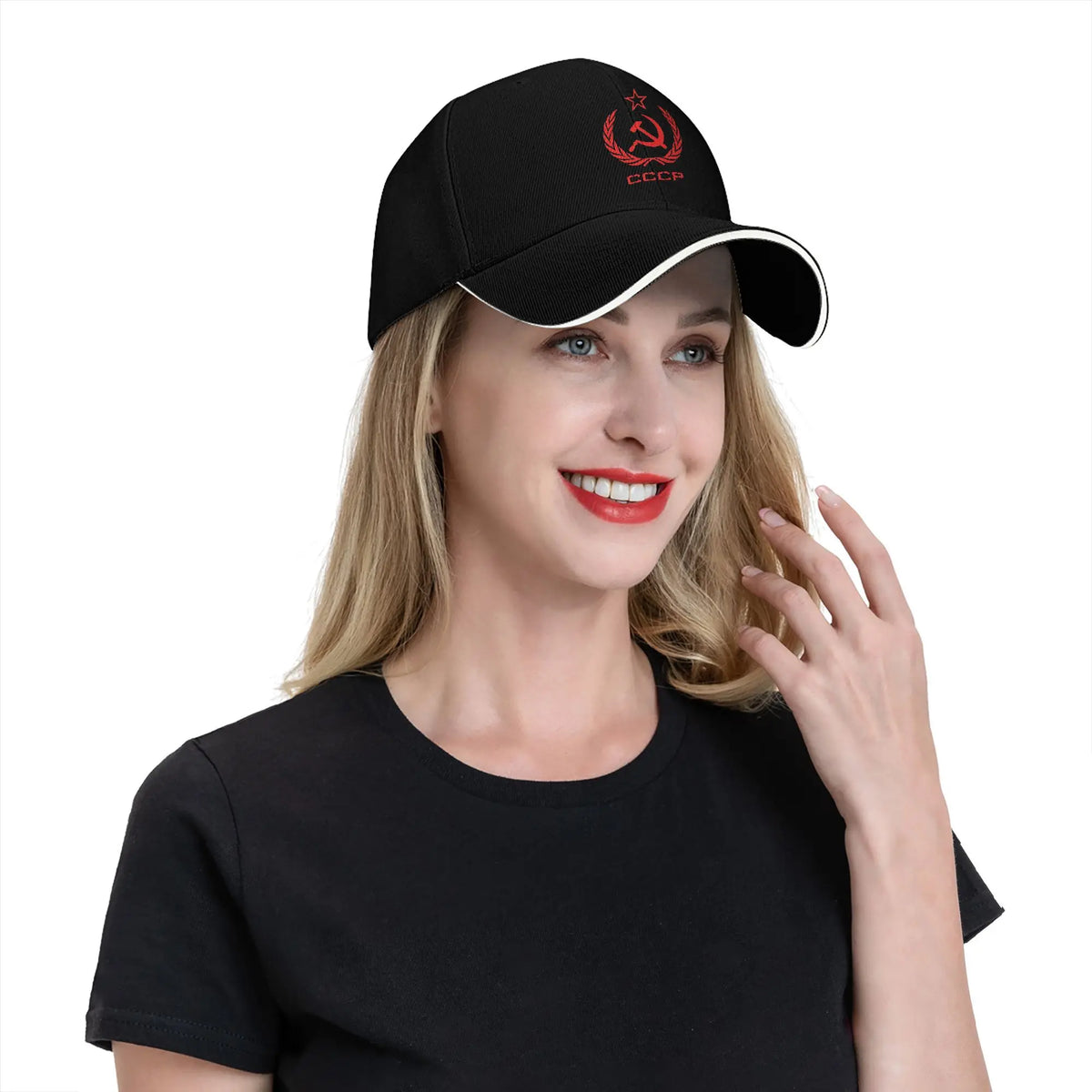Russian USSR Soviet Union Hammer and Sickle CCCP Communist Baseball Cap Men Trucker Hat Summer Sunscreen Snapback Cap