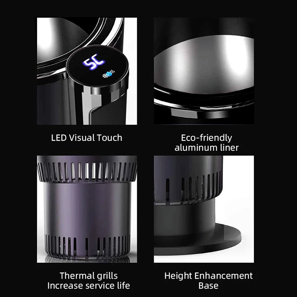 Car Hot and Cold Cup Fast Cooling Heating Cup 2 in 1 Four Seasons Universal Smart Car Cooling Cup Optional Home Adapter