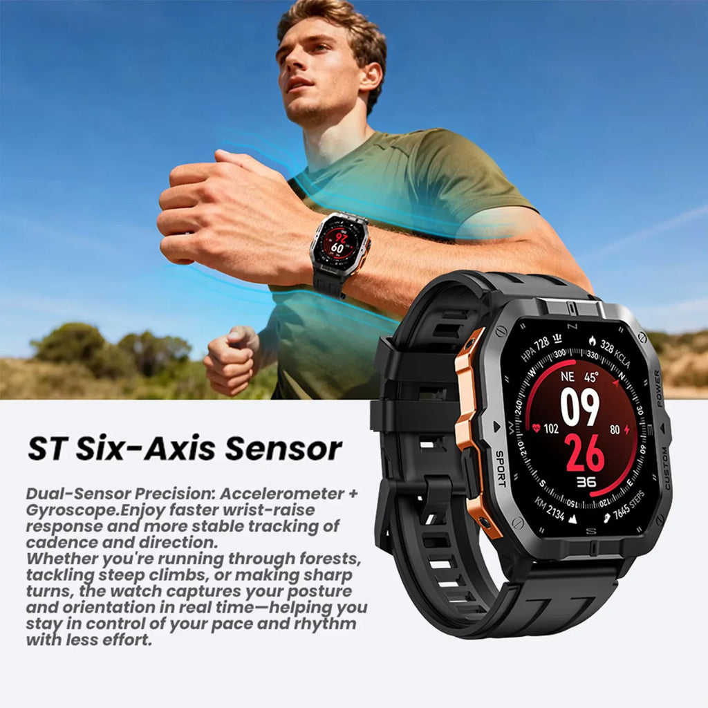 Smart Watch For Men Women Built-in GPS&Compass Barometric Altimeter ST six-axis sensor Altimeter Health Monitoring SOS Function