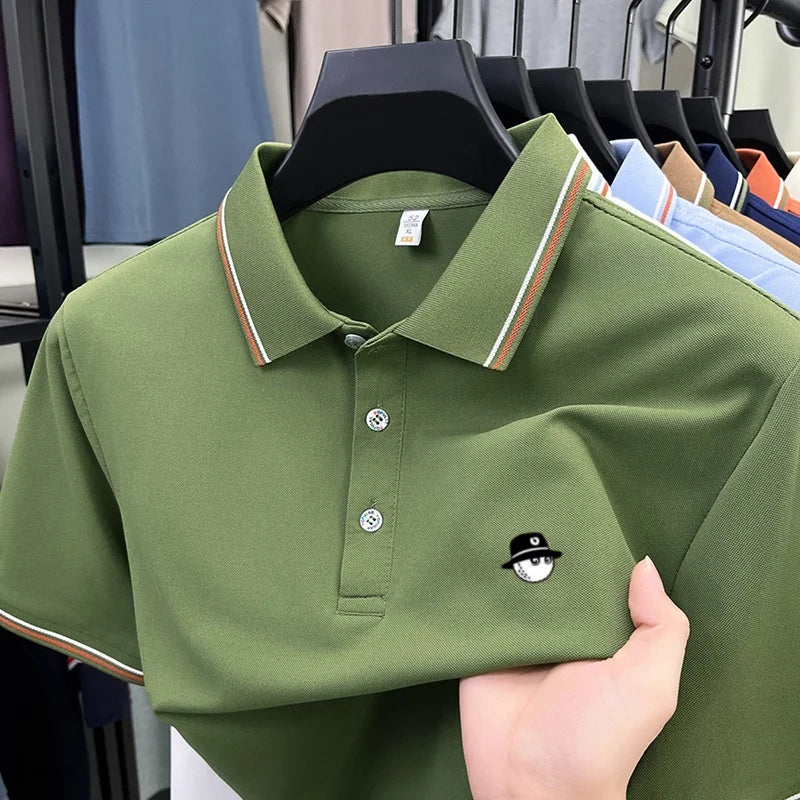 luxurious printed men's polo shirt