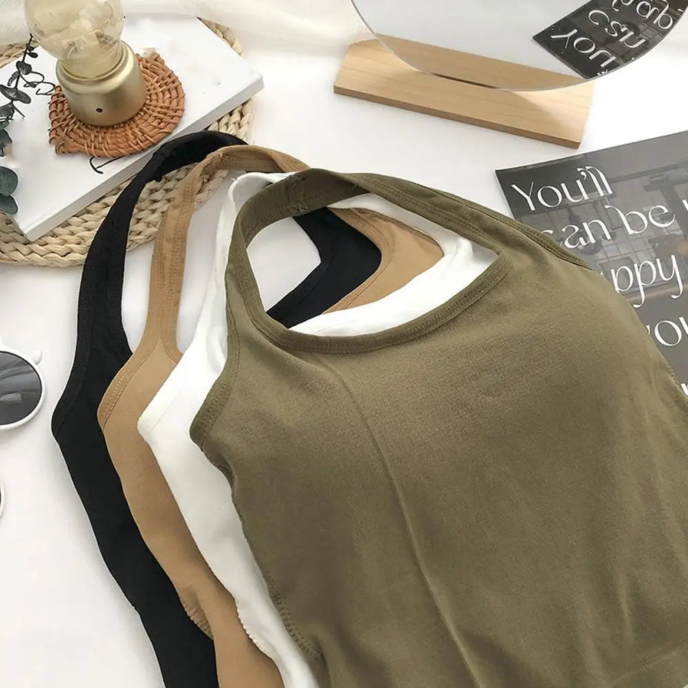 Halter Top Gym Vest Woman Backless Tank Tops Push Up Sport Bras Running Vest Workout Tops Activewear Yoga Clothing