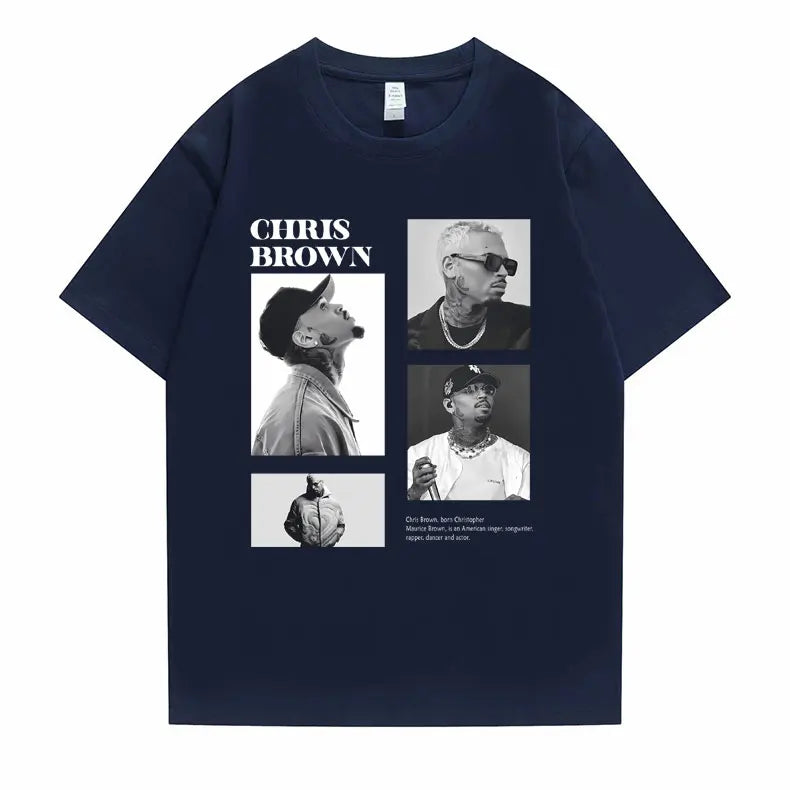 Pop Singer Chris Brown Graphic Print T Shirt Men Women