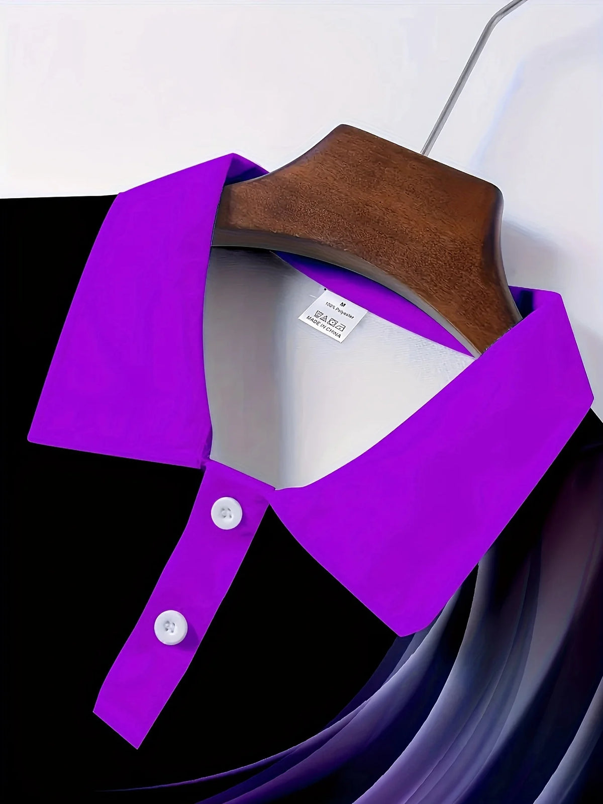 Men's Purple Line Short-Sleeved Casual and Comfortable Polo Shirt