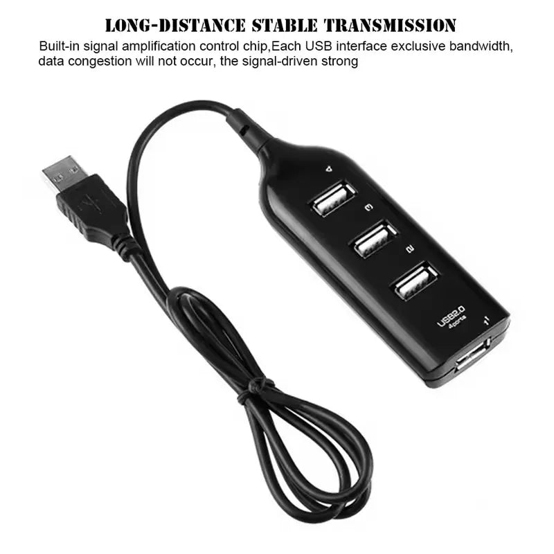 4 Port USB Hub Portable USB 2.0 Hubs Splitter  Expander High Speed Transfer OTG Adapter for Macbook Laptop Computer Accessories