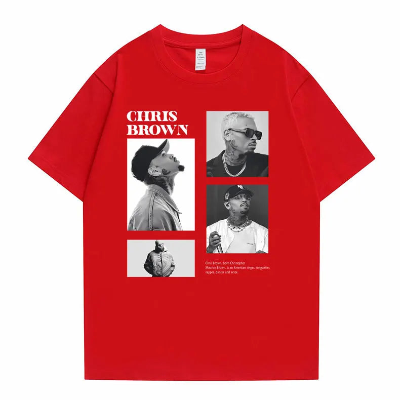 Pop Singer Chris Brown Graphic Print T Shirt Men Women