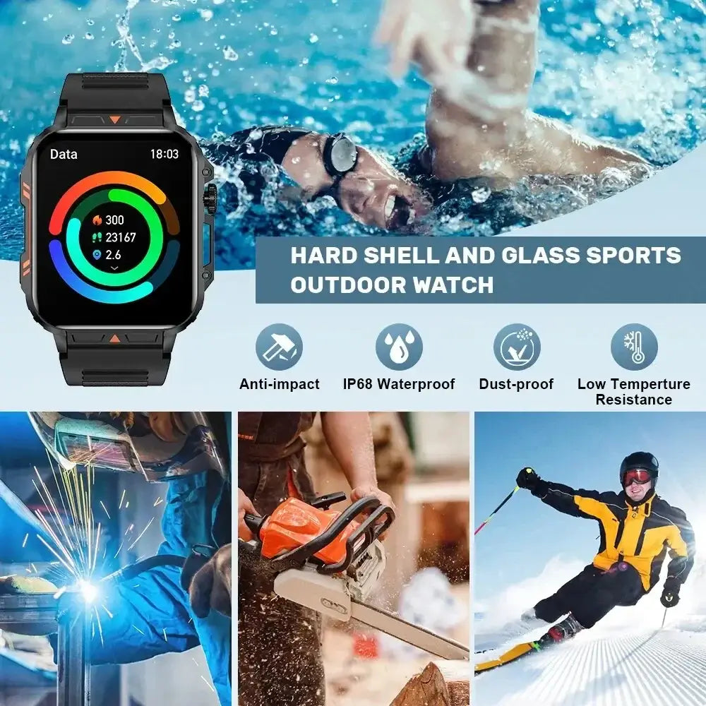 New Smartwatch 1.95 Inch Screen Health Monitoring Watches Android IOS IP68 Waterproof  Sport Fitness Smart Watch For Men Women