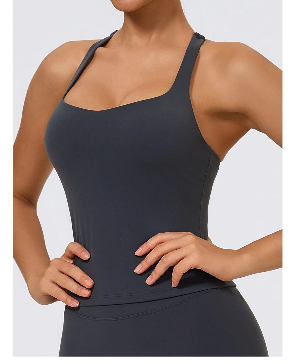 Hearuisavy Woman's Push Up Sports Vest I-Back Strap Design Gym Sportswear Breathable Quick Dry Fitness Top Running Yoga Tank Top
