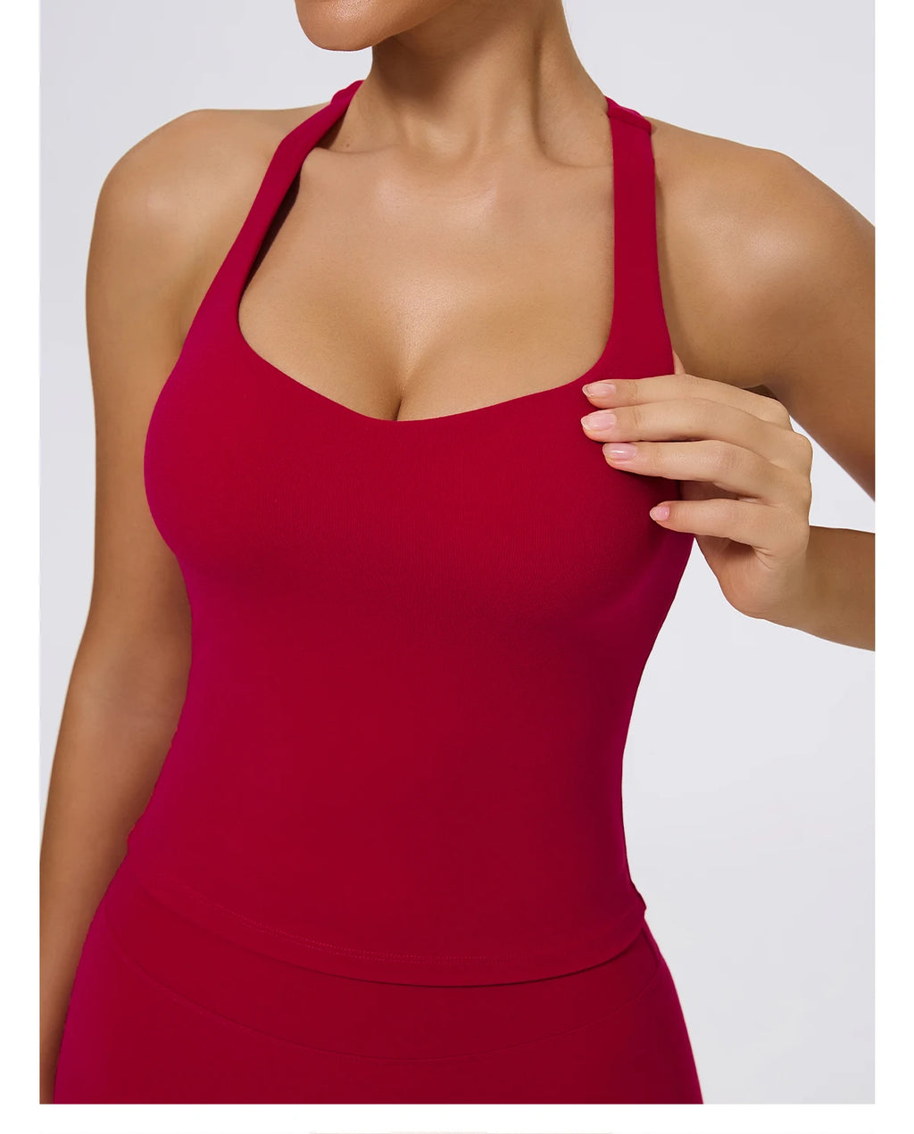 Hearuisavy Woman's Push Up Sports Vest I-Back Strap Design Gym Sportswear Breathable Quick Dry Fitness Top Running Yoga Tank Top