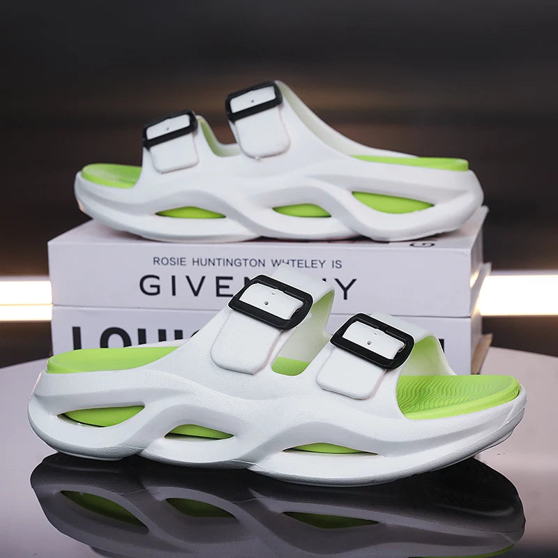 Slippers summer new breathable men's casual outdoor beach shoes classic slippers soft-sole non-slip comfort thick-sole sandals