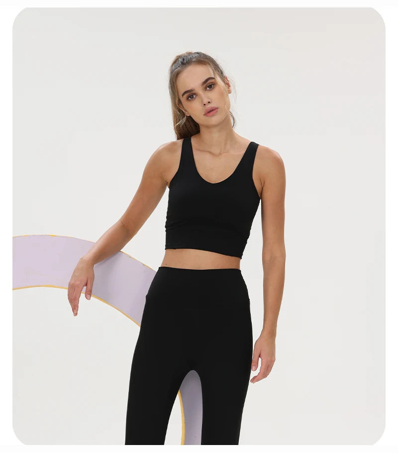 Women Yoga Vest Workout Pilates Activewear Tops Running Gym Pretty Workout Clothes Sports Bras Active Wear Female Camisole Bra
