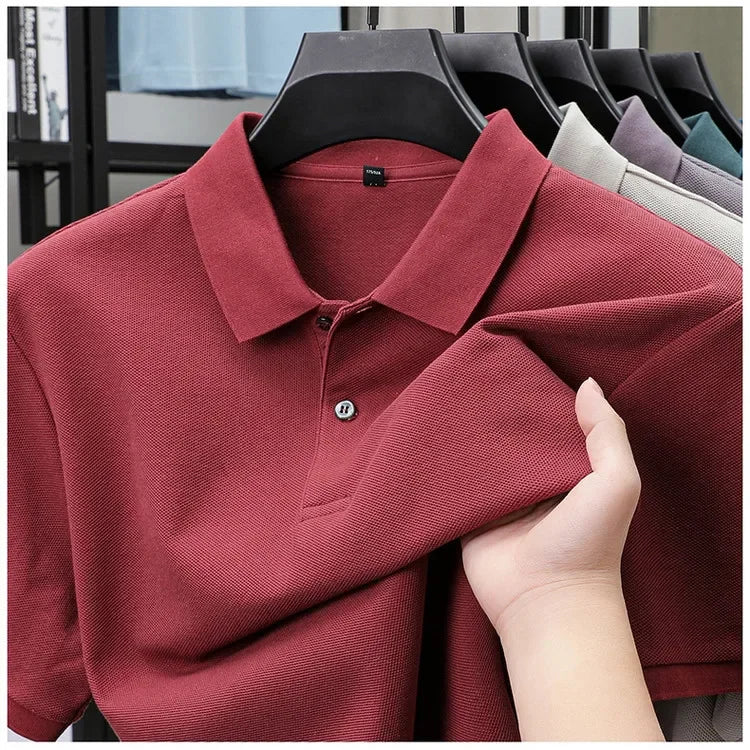 20 Colors Men's 100% Cotton Polo Shirt - Summer Casual Breathable Tee,Ideal for Golf and Sports,Business Casual,Silk-Like Finish