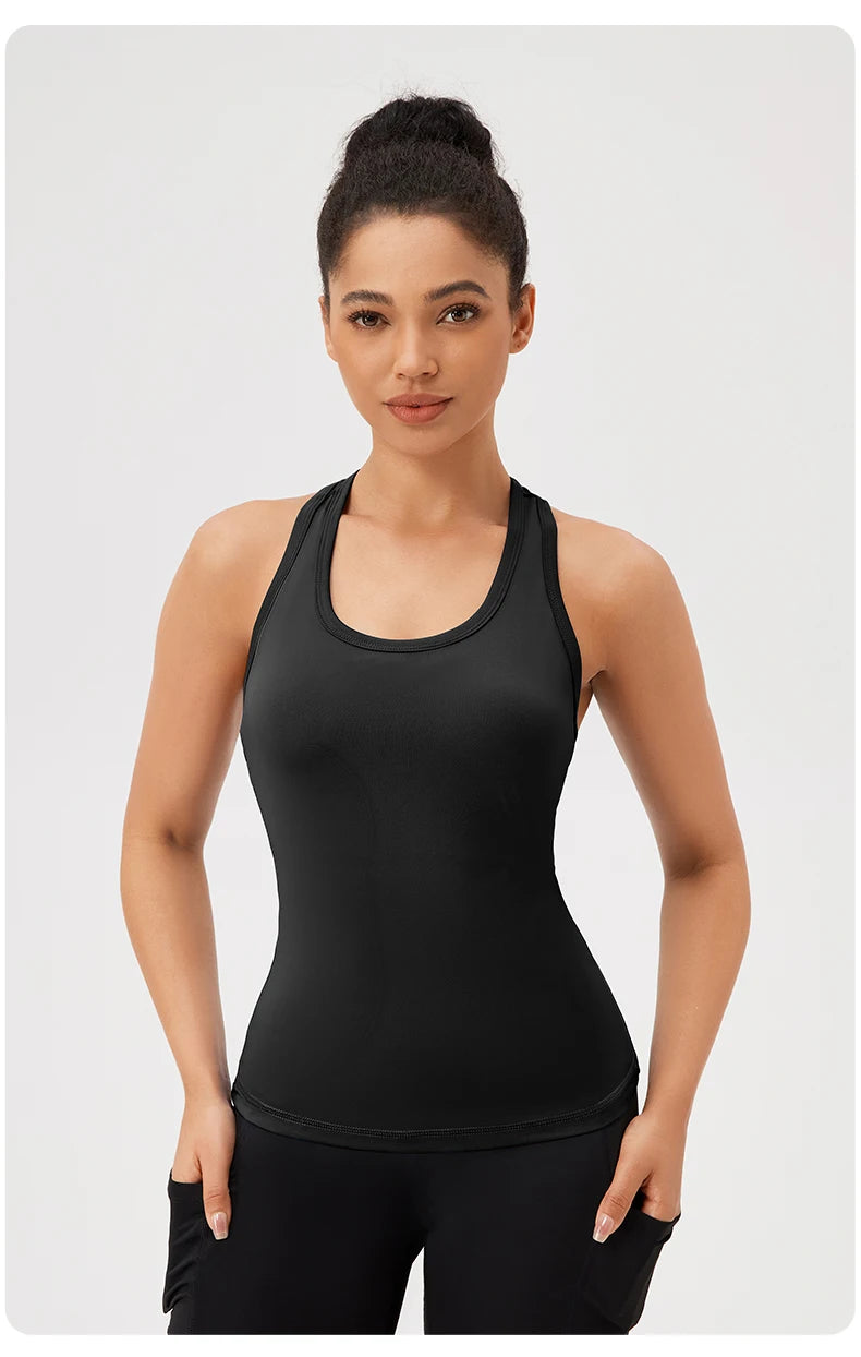 Yoga Vest Women Gym Sleeveless Sport Shirt Fitness Training Sportswear Vest  Outdoor Running Sport Tank Tops