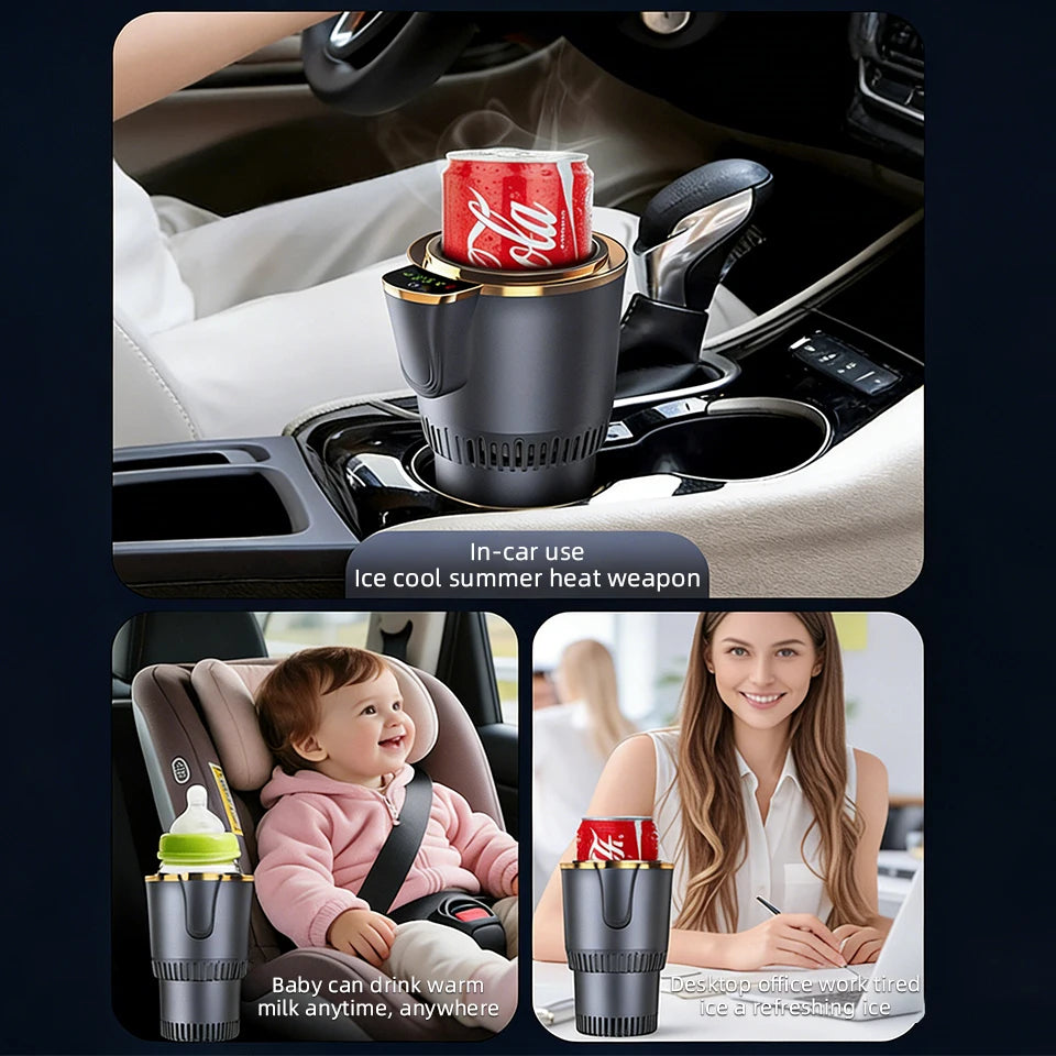 Intelligent Temperature Control Car Hot and Cold Cup Fast Cooling Heating Cup 2 in 1 Portable Smart Car Cooling Cup For Car/Home