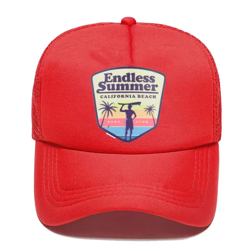 Cool Summer Surfing Trucker Cap Hat Beach Seaside Surfer Caps Sandbeach Holiday Mesh Cap HipHop Hat for Men Women Youth