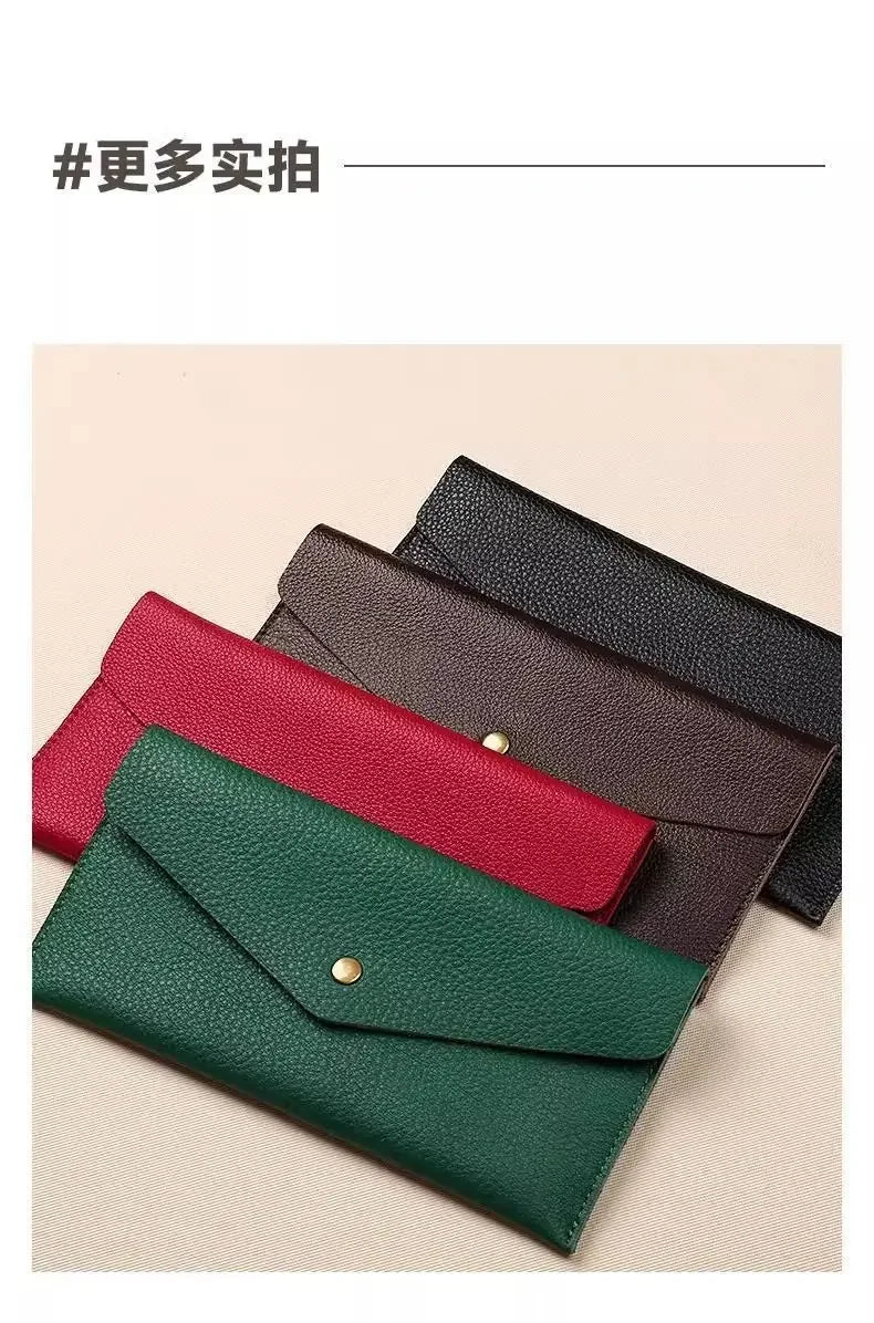 Portable Women's Long Wallet with Hand Strap, Phone Organizer & Multi-Card Holder, Solid Color Fashion Bag for Daily Travel