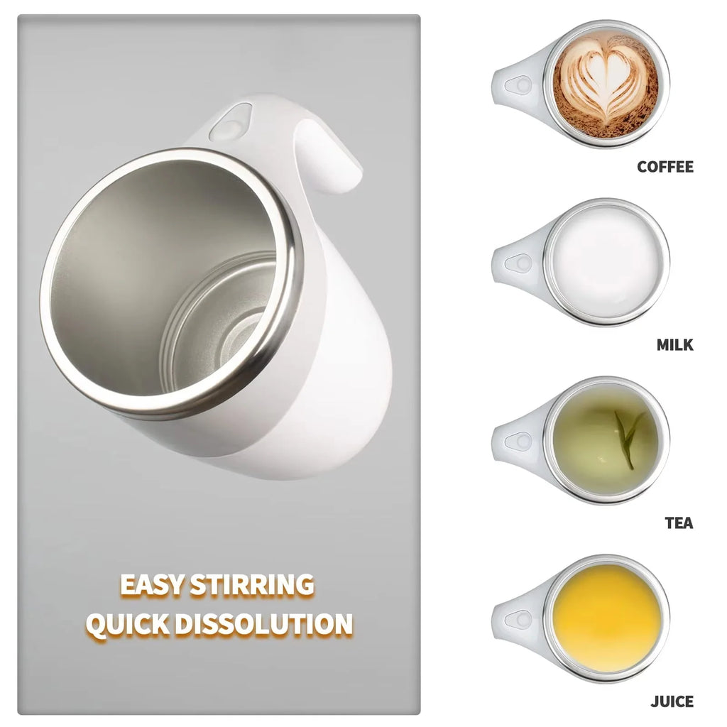 Portable Smart Automatic Magnetic Stirring Cup Rechargeable 304 Stainless Steel  Rotating Mug Cup Drinking Tools Coffee Cup