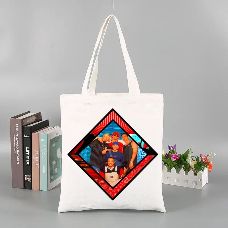 Backstreet Boys World BSB Music Band Ulzzang Shopping Bag Grocery Handbag Bolsas De Tela Tote Bolsa Shopping Bag Tote Fabric