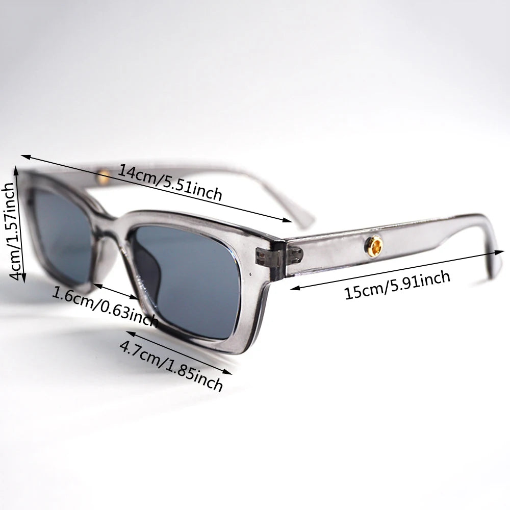 Fashion Vintage Rectangle Punk Sunglasses Women Men Personalized Retro Sun Glasses Trendy Eyewear UV400 Shades Eyeglasses