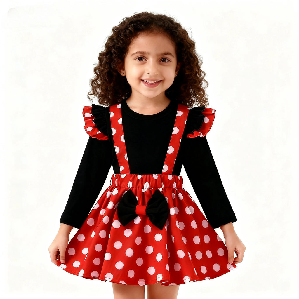 1-5 Years Children Outfit Baby Clothing Set Girl Summer Birthday Costume Kids Dots Tops Skirt Cosplay Dress with Headband