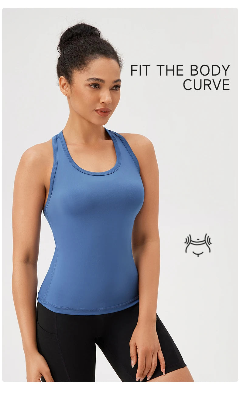 Yoga Vest Women Gym Sleeveless Sport Shirt Fitness Training Sportswear Vest  Outdoor Running Sport Tank Tops