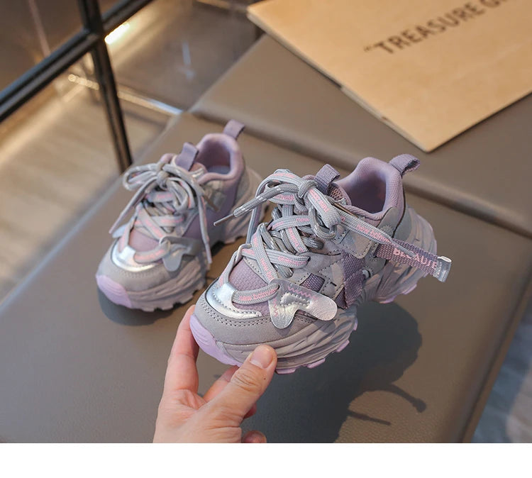 Boys Casual Shoes Girls Sneakers Anti-skid Lace-up Classic 26-37 New Trend Hot Toddlers Little Kids Fashion Sports Running Shoes