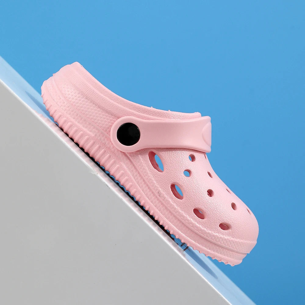 Kids Sandals Hole Shoes Children's Garden Shoes Slippers Soft Non-Slips Simple DIY Design Hole Baby Shoes Sandy Beach Boys Girls