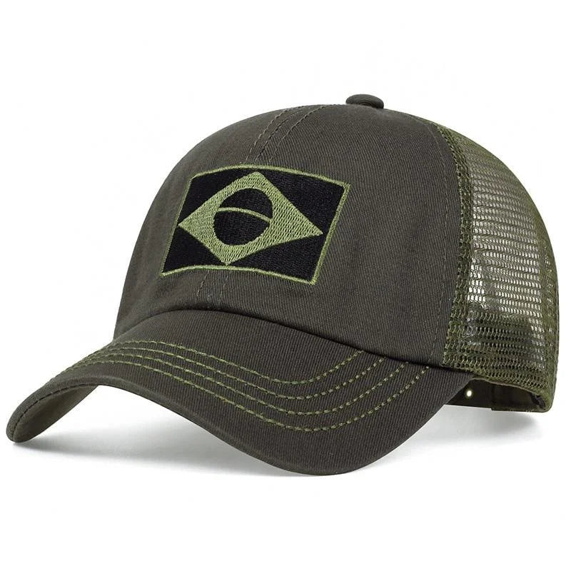 Men's Embroidered Baseball Cap Print Brazilian Flag/Casual Sports Tactical Hat Camouflage Hat Hiking Hat Fishing Hat
